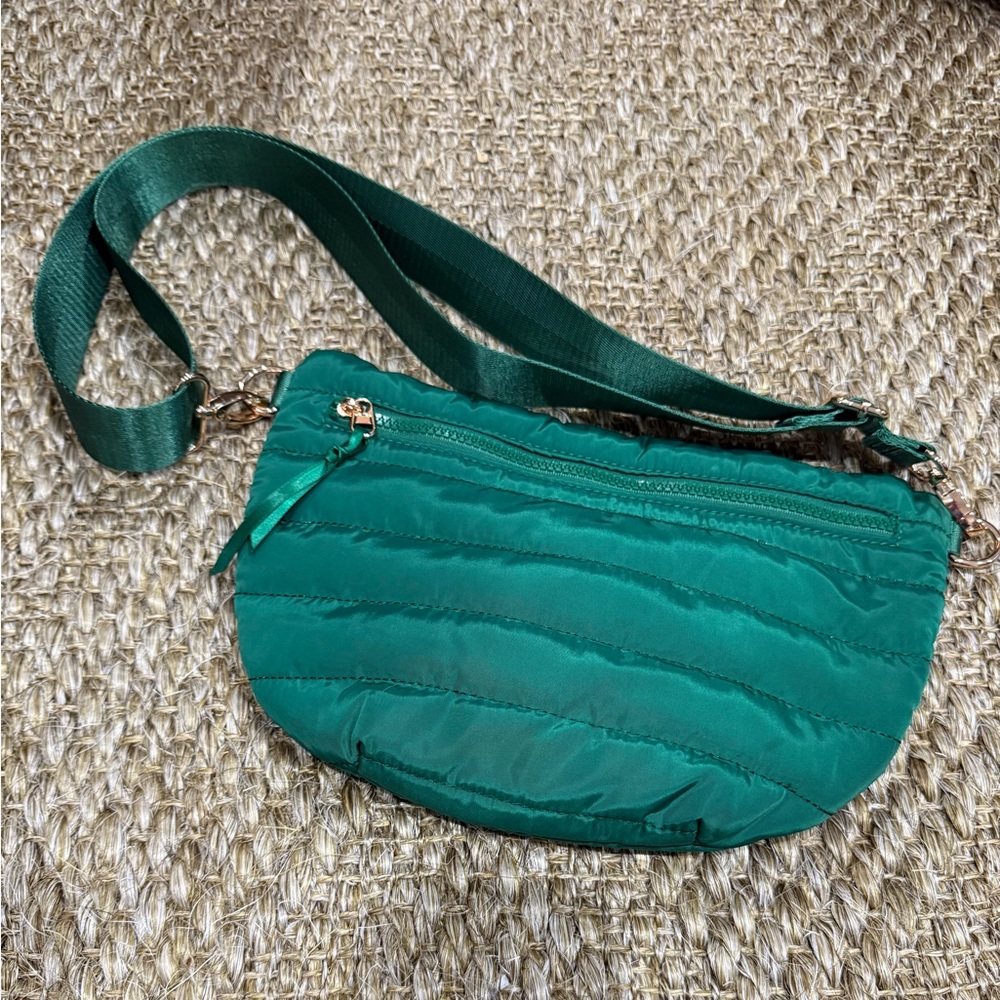 Green Quilted Crossbody Bag